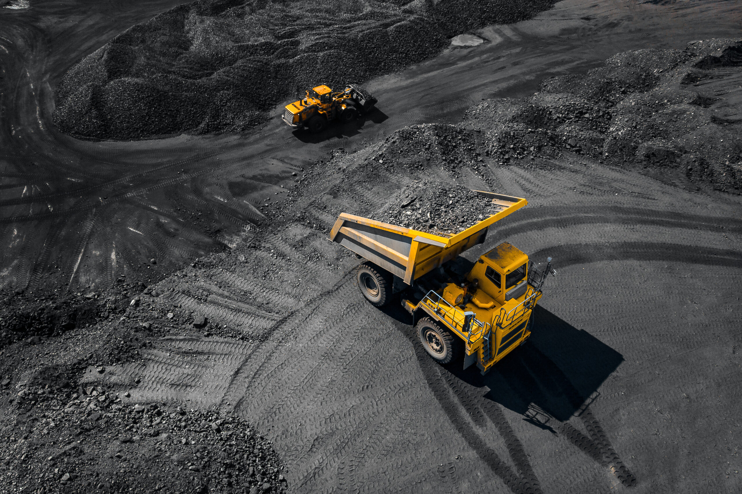 Open,Pit,Mine,,Extractive,Industry,For,Coal,,Top,View,Aerial.